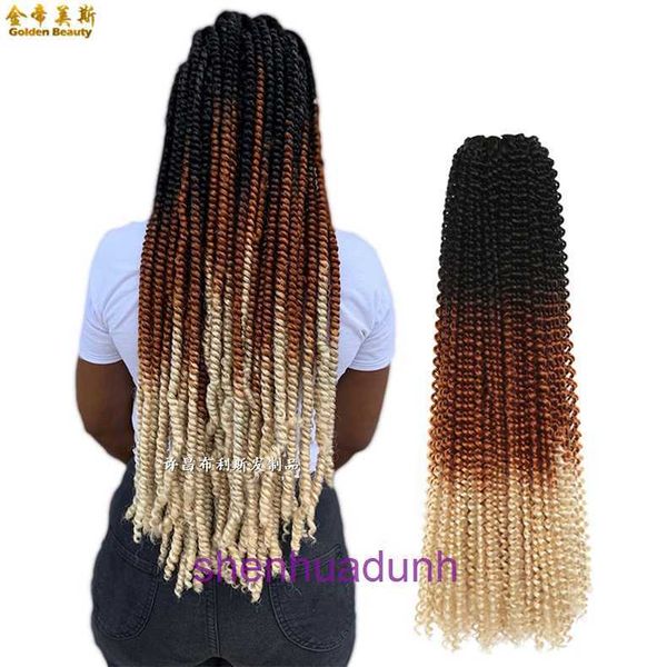 Perucas e pedaços de cabelo de 24 polegadas de crochê de crochê longa a onda de água encaracolada passa Twist