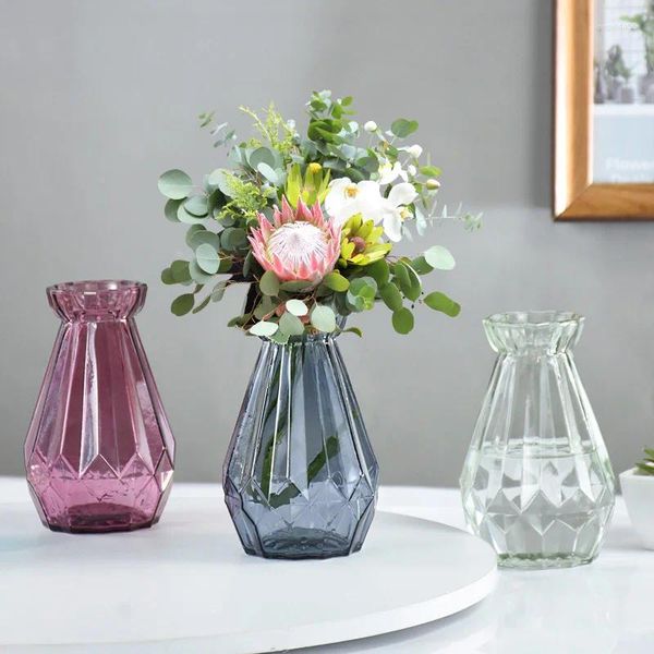 Vasen transparent einfache Glasblume Vase kleine frische Topfstaierflasche Home Wohnzimmer Dekor Ornamente Arrangement Arrangement