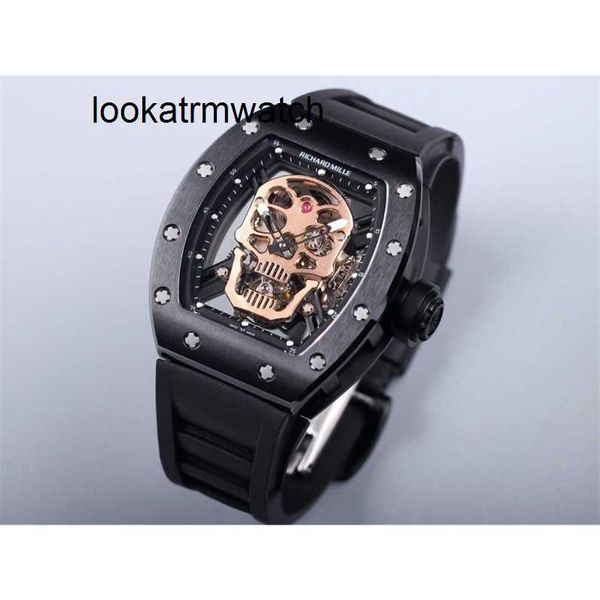 Luxury Watch RM052-01 Superclone Skull Aktive Mechanik Tourbillon Herren Farbe Qualität RM52 Schädel Kopf Diamant Ly