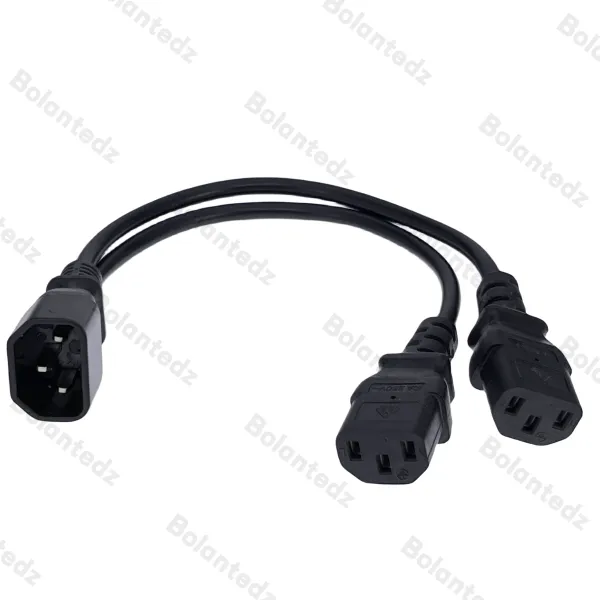 Adapter 30 cm Potenza Y Tipo Splitter Cavo Adattatore Singolo IEC 320 C14 Maschio a doppio C13 Cavo corto femmina per display host del computer