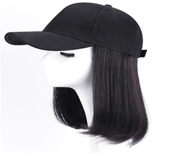 Baseball Cap Human Hairs Wigs для женщин Перуанская прямая рукавая парик для Hampable Hames Wig1019848