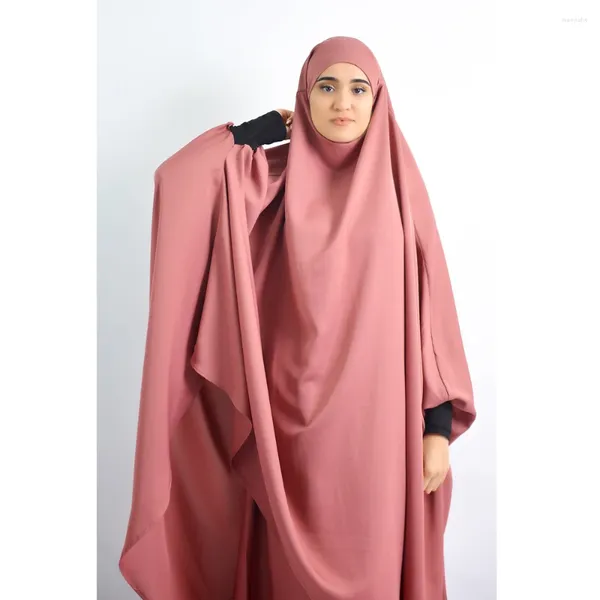 Etnik Giyim Abaya Tam Kapak Ramazan Müslüman İslami Dua Giyim Hac Set 2 PCS Kadınlar için Arap Cobe Orta Doğu Hijab Khimar Elbise