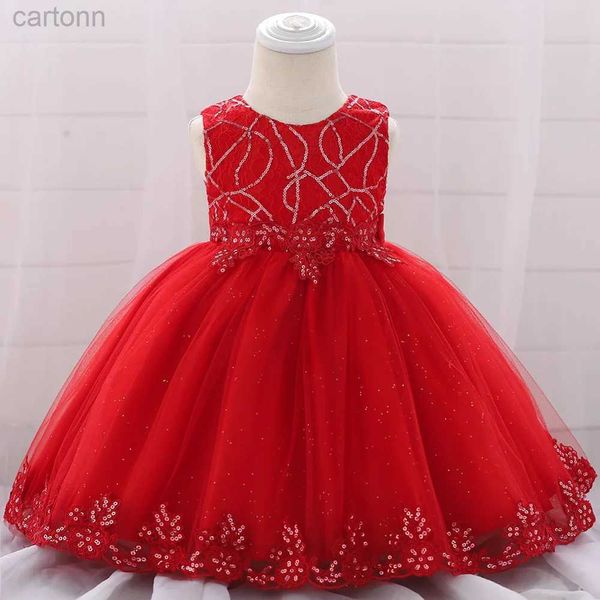 Mädchenkleider Sommerkleid 1 Jahr Kinder Taufe Prinzessin Kleid Vestidos Kleinkind Geburtstagsfeier Kinder Taufe Bogen rosa Mädchen Kleidung D240425