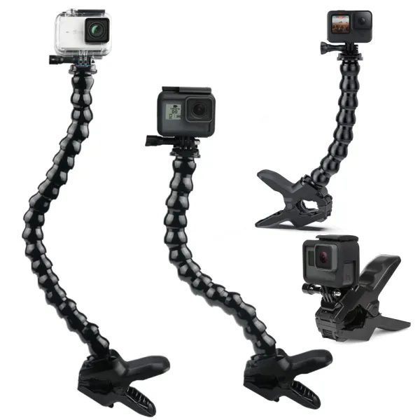 Kameralar Ayarlanabilir Goopeneck Jaws Flex Kelepçe Kol Montajı veya GoPro Kahraman 12 11 10 9 SJCAM YI DJI Eylem Kamera Tripod Klibi Braket Aksesuarı