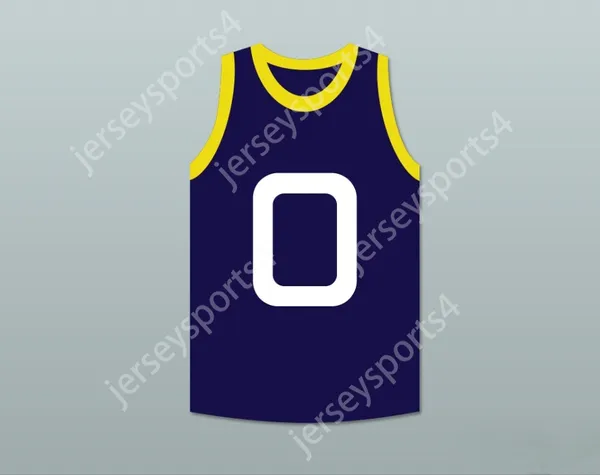 Nome personalizzato da uomo Youth/Kids Bupkus 0 Monstars Dark Blueball Jersey Space Jam Cucite S-6XL S-6XL