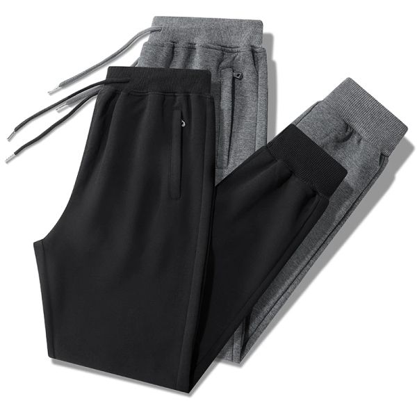 Pantaloni estivi da uomo sudouli sottili sudori traspiranti jogger pantaloni freschi grandi pantaloni elastica maschio tasca con zip tasche di dimensioni 6xl nero