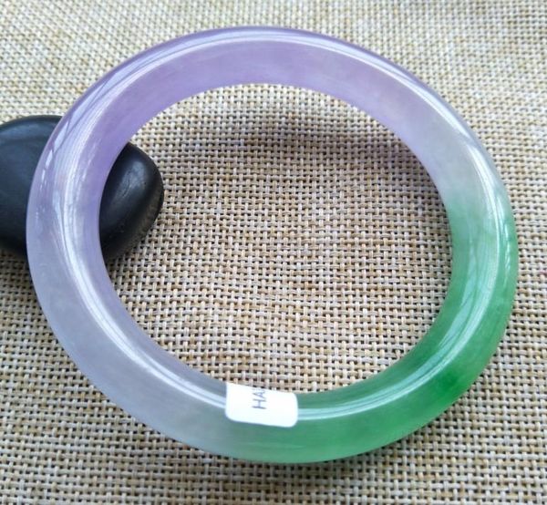 Zertifizierte Klasse A natürliche Lavendel Jadeit Jade Bracelet Armreif A0777211818