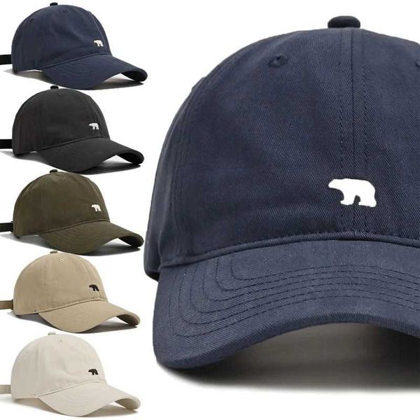 Caps de bola Summer Summer Wide Brim Baseball Capdoor de sol ao ar livre Haps Homens Mulheres Urso Polar Bordado Moda Baseball Caps Acessórios de Hat vintage J240425