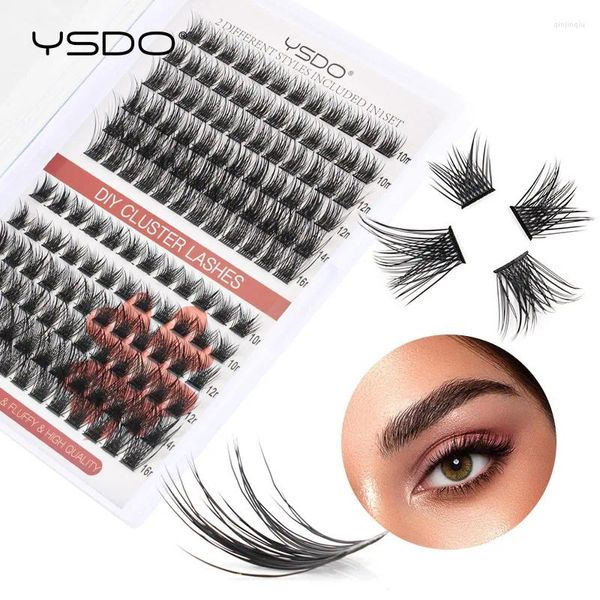 Falsos cílios YSDO 12 linhas Clusters DIY cílios individuais 1 Box Mix Mix Eyelash Bundles