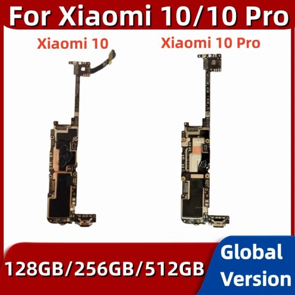 Placa -mãe placa -mãe para xiaomi mi 10 pro, módulo de placa principal para Xiaomi 10, 128 GB, 256 GB, 512 GB ROM, Placa de circuitos principais desbloqueados