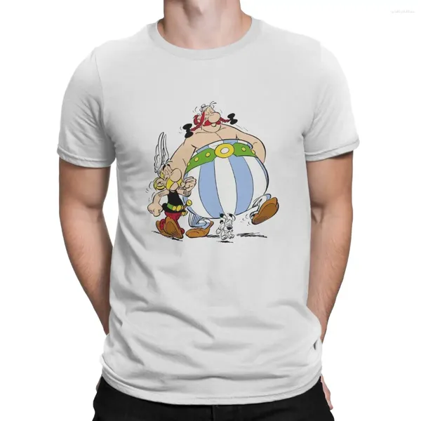 Herren -T -Shirts Asterix und Obelix Go T -Shirt Graphic Men Tops Vintage Homme Sommer Polyester Streetwear Harajuku Shirt