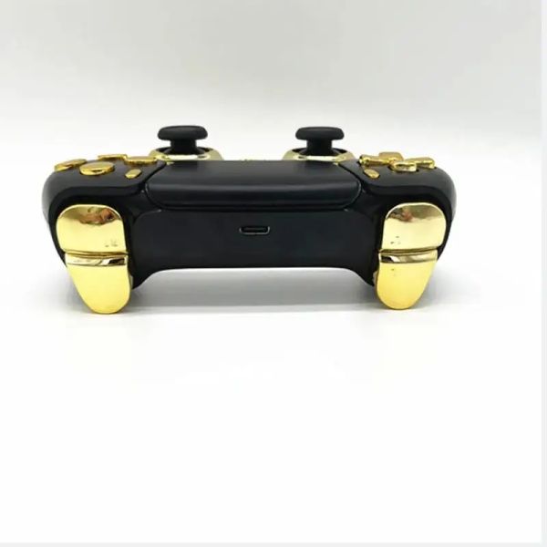 Корпуса матовая черная DIY Custom Housing Shell Cover Cover Chrome Gold Кнопки декоративная отделка для PS5 PlayStation 5 Controller