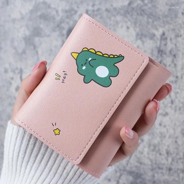 Brieftaschen Frauen kurze süße kleine kleine studentische Faltkartenhalter Girl ID Bag Coin Geldbörse Damen Cartoon -Taschen