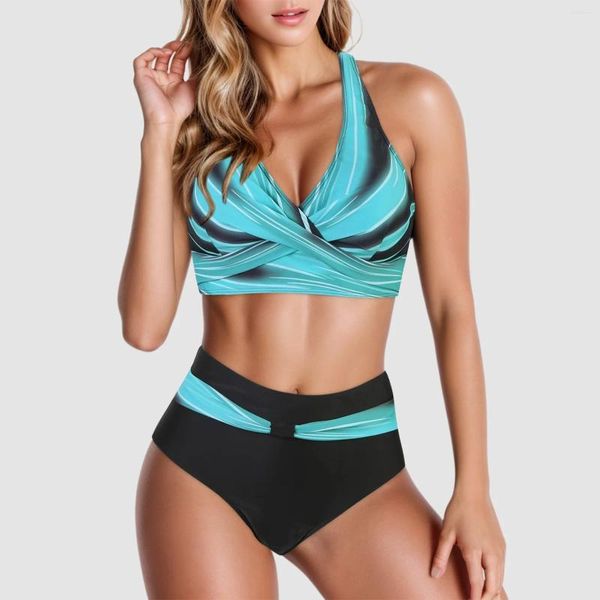 Swimwear femminile 2024 Woman Slitt Wrap Lace Up Bikini Solido top solidi di supporto da parte di tazza di bagni da bagno per junior