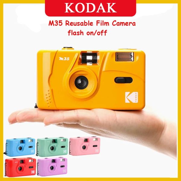 Kamera Kodak M35 Film Kamera Vintage Retro 35mm Roll Flash Yeniden Kullanılabilir Manuel Rüzgar ve Geri Sarın VTG Mini Oyuncak Kamera Çok Molor