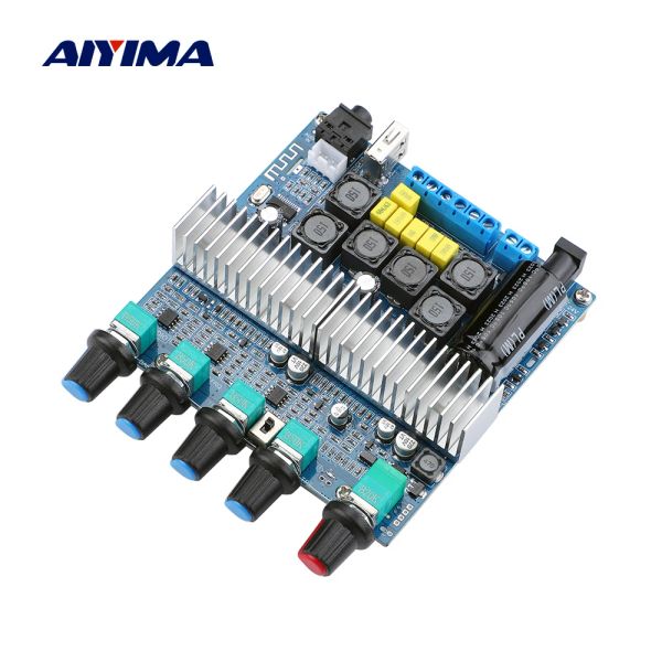Amplifikatör AIYIMA Yükseltilmiş TPA3116 Subwoofer Amplifikatör Ses Kart 2.1 HIFI Amplifikador USB DAC Bluetooth 5.0 Güç Amplifikatörleri 2x50W+100W