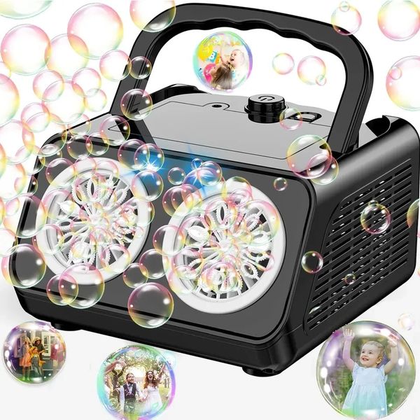 Blower per bolle di aggiornamento automatico a bolle con 2 ventole 50000 bolle al minuto per bambini portatile a bolle 240415