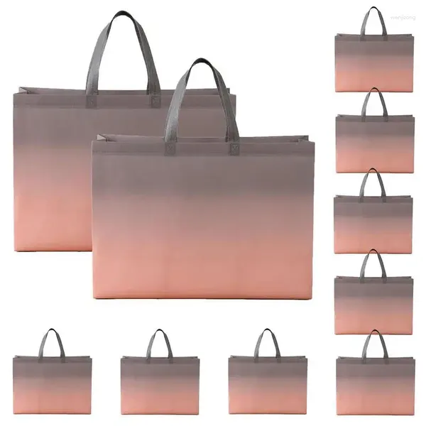 Stume di stoccaggio Shopping Fare Shopping GroCery riutilizzabile Borsa di cambio di colore graduale 10 pezzi per l'acquisto dell'organizzazione di alimenti