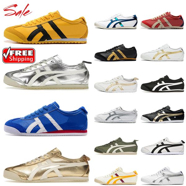 2024 Designer Running Shoes Tiger Mexiko 66 Athletic Herren Womens Yellow Black Navy Gum Segel Grüne Beige Red Silver Jogging Waking Sneakers Platform Trainer