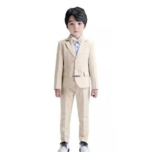 Abiti per bambini Formale Fotografia Dress Testo Flower Boys Birthday Birthing Kids Host Performance Celebration Party Piano Show Costume