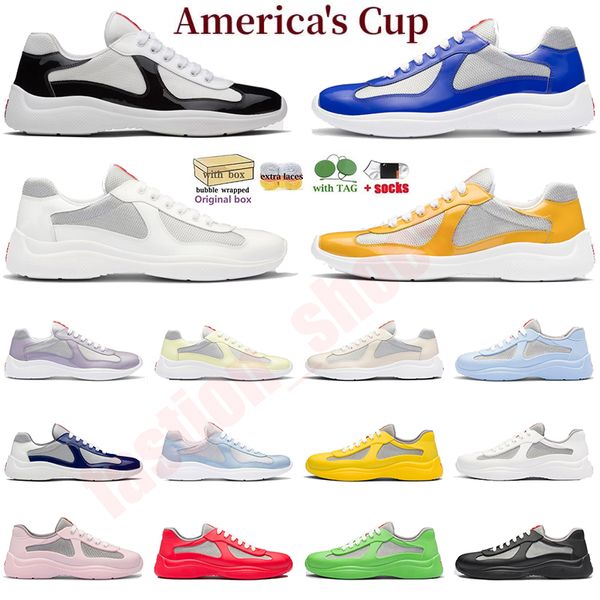 36-46 Designer Americas Cup Männer lässige Schuhe Läufer Frauen Sportschuhe Low Top Sneakers Schuhe Männer Gummi-Sohle Stoff Patent Leder Großhandel Rabatt Trainer