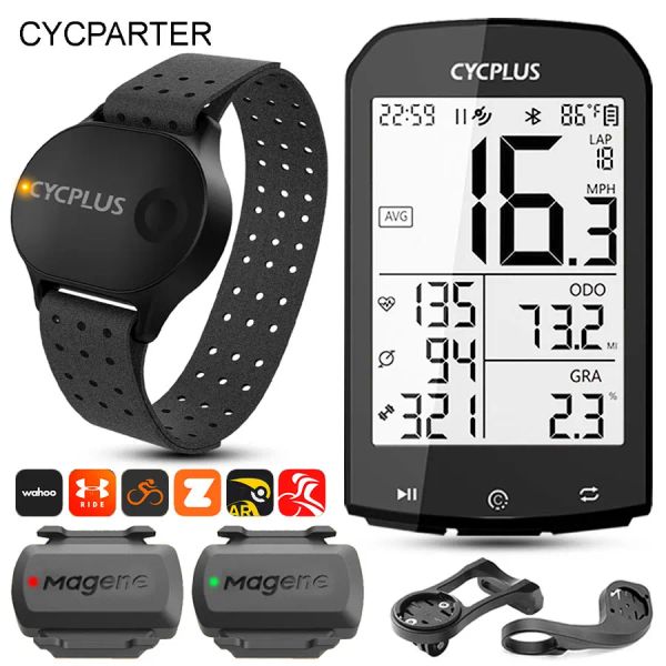 Bicicleta de dispositivo GPS GPS VELEGEMETEMETEMETEMEMEMENTO DE BICYCLO CYCPLUS Strava Odômetro sem fio Freqüência cardíaca Monitor de braçadeira Acessórios para bicicletas ciclocomputador