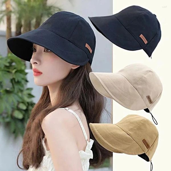 Visiere Frauen hoher leerer Top Baseball Hat Koreanische Mädchen Solid Color Duckbill Mütze Sommer Outdoor Sportsonne Sunhat Sunhat