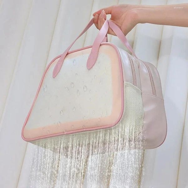 Sacos de cosméticos Saco seco de separação molhada Viagem Bolsa de armazenamento transparente maquiagem feminina Organizador de lavagem à prova d'água grande