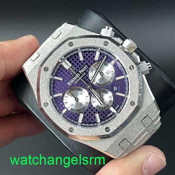 AP Crystal Wrist Watch Royal Oak Series 26331BC Platinum Purple Frost Gold Gold Limited Edition Masculino Fashion Leisure Business Sports Cronograph Mechanical Watch