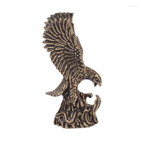 Decorações de jardim ornamentos sólidos de cobre sólidos bronze estátua de águia de águia em miniaturas figuras em casa artesanato de decoração de escritório