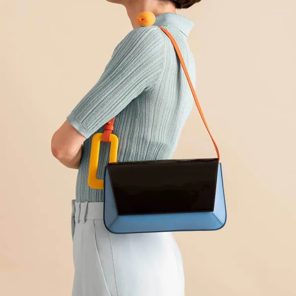 Akşam çantaları kadın çanta 2024 yaz pu flep moda katı hasp omuz sapı lüks euro-america tarzı tasarımcı