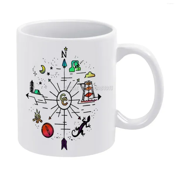 Mugs Camp Classen Compass White Mug a Friends and Family Creative Gift 11 Oz Coffee Ceramic Camping Trailb