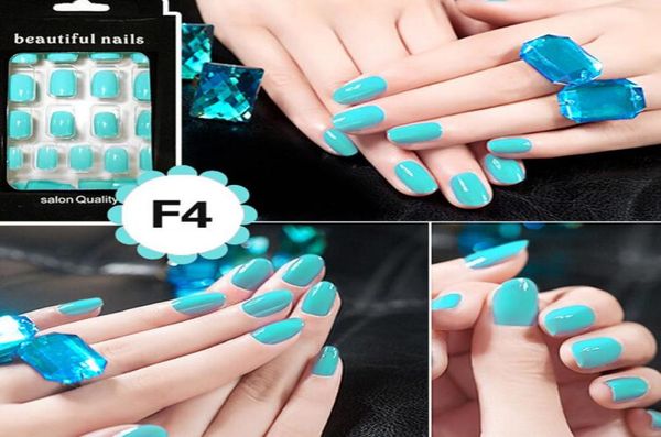 24 pcs adesivo per chiodo per unghie francese Acrilico falsa falsa nail art punta completa punta per patch sticker muticolore economico55558971