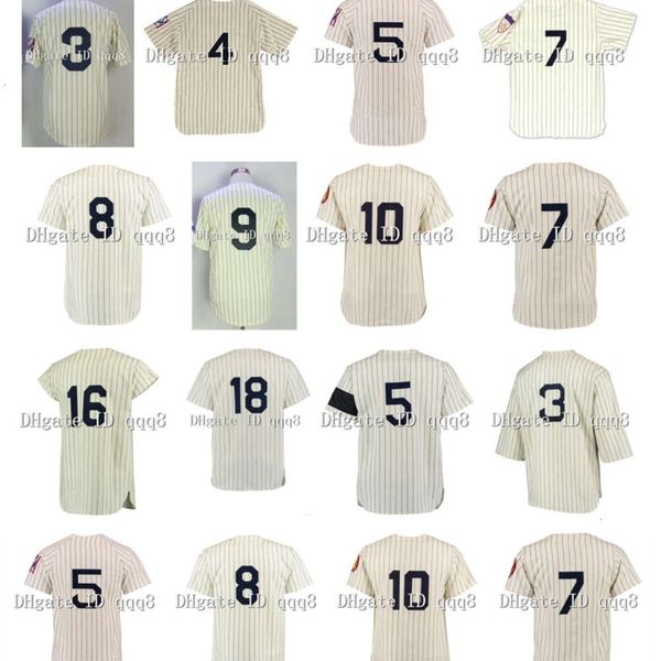 Kob Vintage Beyzbol Forması Babe Ruth Mantle Joe DiMaggio Lou Gehrig 8 Yogi Berra 16 Whitey Ford Thurman Munson Don Larsen Phil Rizzuto Retro