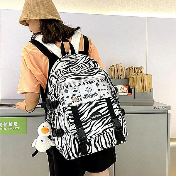 Backpack School School Female Korean VersionCollege Student Leopard Print Male Cow Chaoyuansu