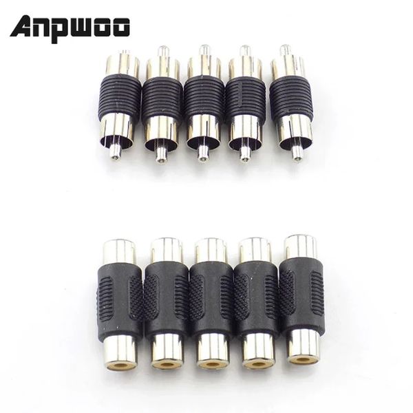 5pcs 10pcs rca fêmea a fêmea plug plug plug video wel jack de jack plug adaptador conversor rca macho para marceneiro masculino conector