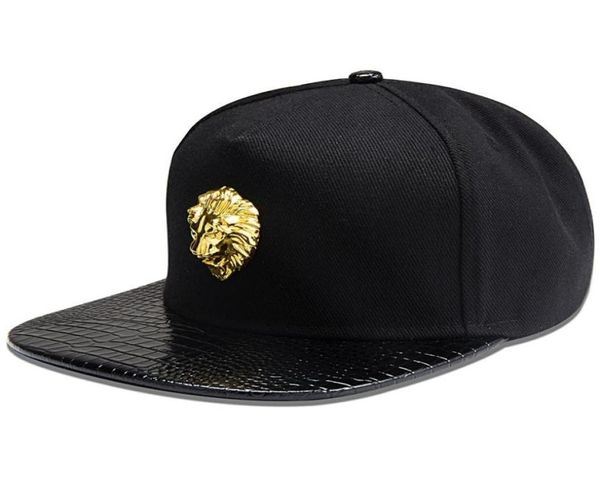 Homens homens Rivet Lion Skull Skull Sunshade Baseball Cap Summer Sport SunScreen Hip Hop Punk Chapéus planos de algodão ajustável P53 2103317850936