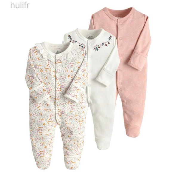 Rompers yepyeni doğan bebekler kıyafetler bebek kız bebek kız kızlar romper pamuk uzun kollu pijama tulum yürümeye başlayan çocuk kıyafetleri 3pcs/lot D240425