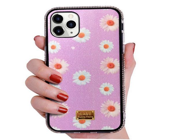 Blume Strass -Glitter -Telefon Hülle für iPhone 12 11 Pro x XR XS MAX 8 7 6 Plus SE 2020 Diamond Back Case Cover Neue Mode Luxur9109577