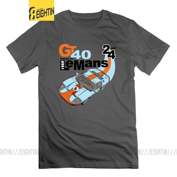 Erkek Tişörtler Klasik Ford GT40 T-Shirt Mens Giyim Tees Vintage Plus Tişörtler Tişörtler Harika Yuvarlak Boyun 100% Pamuk Kısa Kol T240425