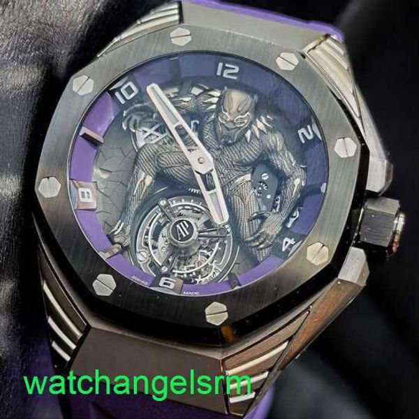 AP Crystal Wrist Watch 26620 IO im Jahr 2021 oo d077ca.01 Abbe Royal Oak Concept Titanium Metall Keramikhandbuch Mechanische Herren Uhr 26620IO.O.D077CA.01