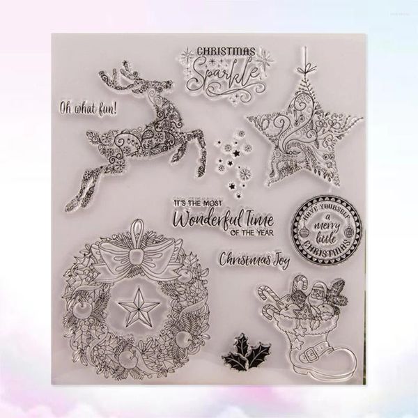 Garrafas de armazenamento scrapbooking selos de natal fazendo silicone capítulo final transparente letra de selo transparente