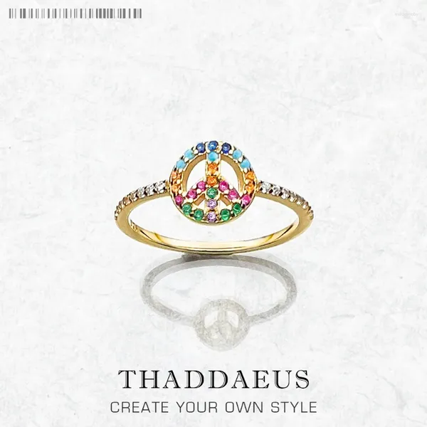 Кластерные кольца Кольцо Красочное мир золото в стиле Европа