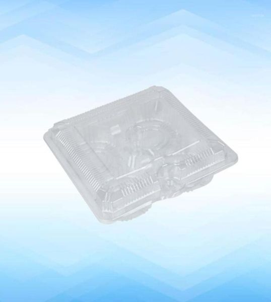 GRESTO GREST 100 PCS 4GRIDS Caixas de embalagem descartáveis de embalagem transparente Bandejas de ovo para Home Restaurant6489168
