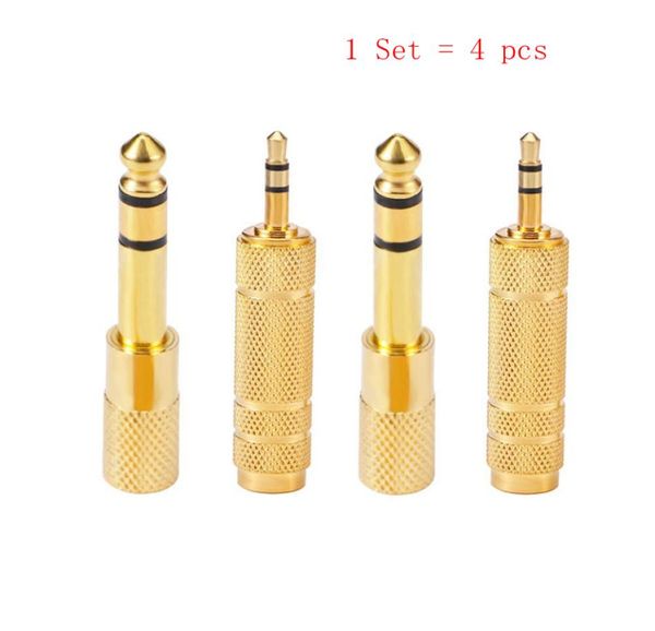 4pcsset da 35 mm a 65 mm da 635 mm da maschio a faamle Adattatore di cavo audio 65 635 jack su plug 35 jack stereo aux converter amplifier5614441