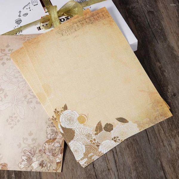 Geschenkverpackung 5 Packung 10pcs Sortierte Farben Vintage Writing Stationery Paper Letter Sets