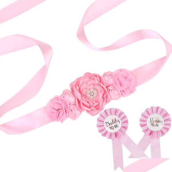 Outros fornecedores de maternidade Ciplear M010 Europeu e American Belt Chiffon Decoração de Flores da cintura Seda de sutiã Drop Deliver