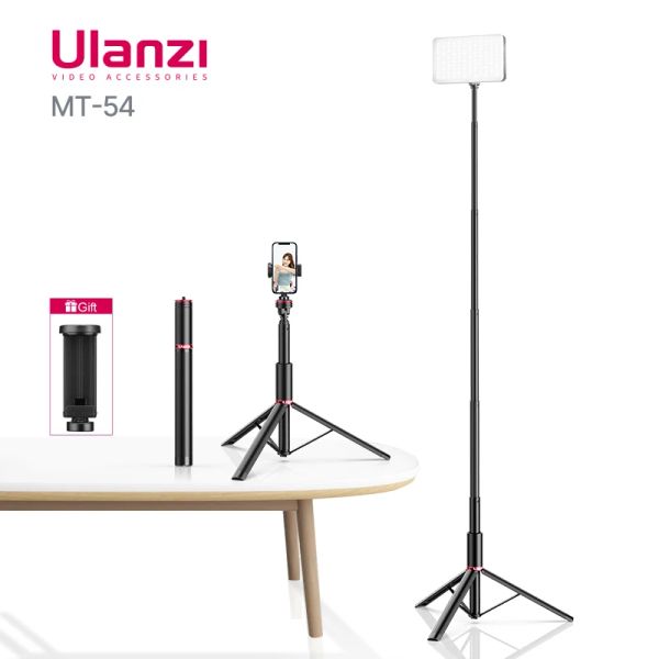 Accessoires Vijim Ulanzi MT54 Metall Ausgangstatives Leichtständer Lichthalterung mit Telefonhalter für Telefon -LED -Videolichtlampe