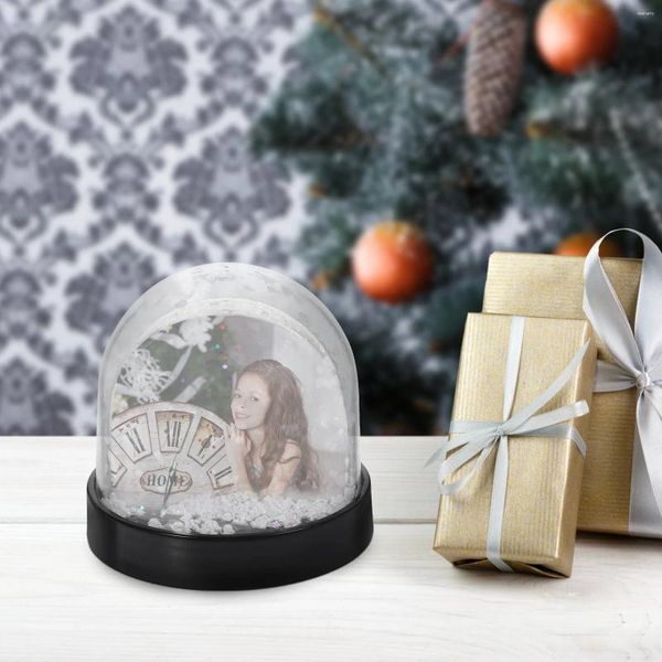 Cornici fotogrammi Snow Globe Snow Globi di plastica per bambini con inserimento di sublimazione in bianco display mini