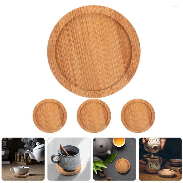 Coasters de travesseiros a granel Anti-Skid Cups Table Tabler Protetive Tumbler Bambu Round Coffee Home